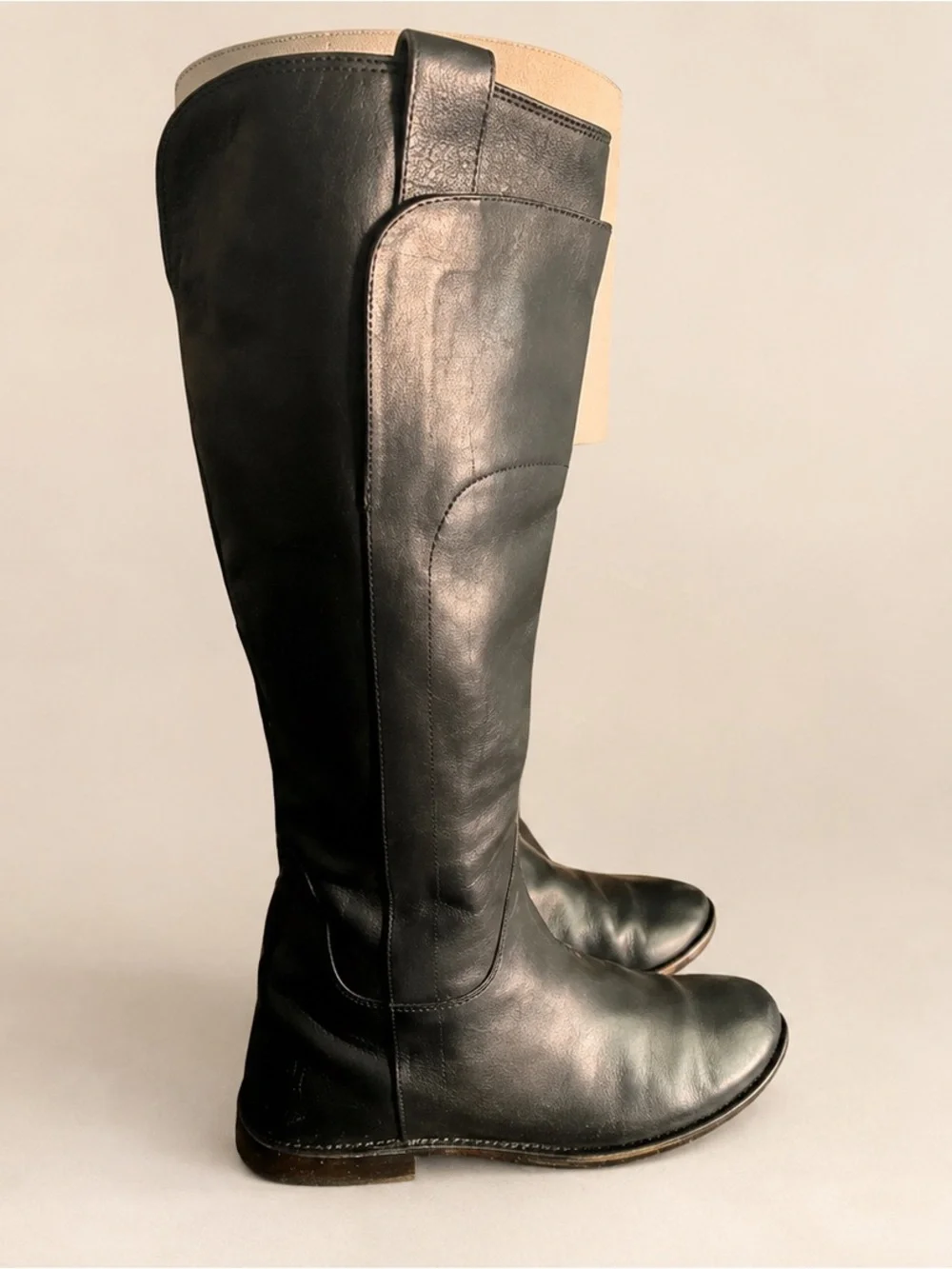 Frye Paige Tall Italian Leather Riding Boots Pull On Equestrian Womens 9 Black